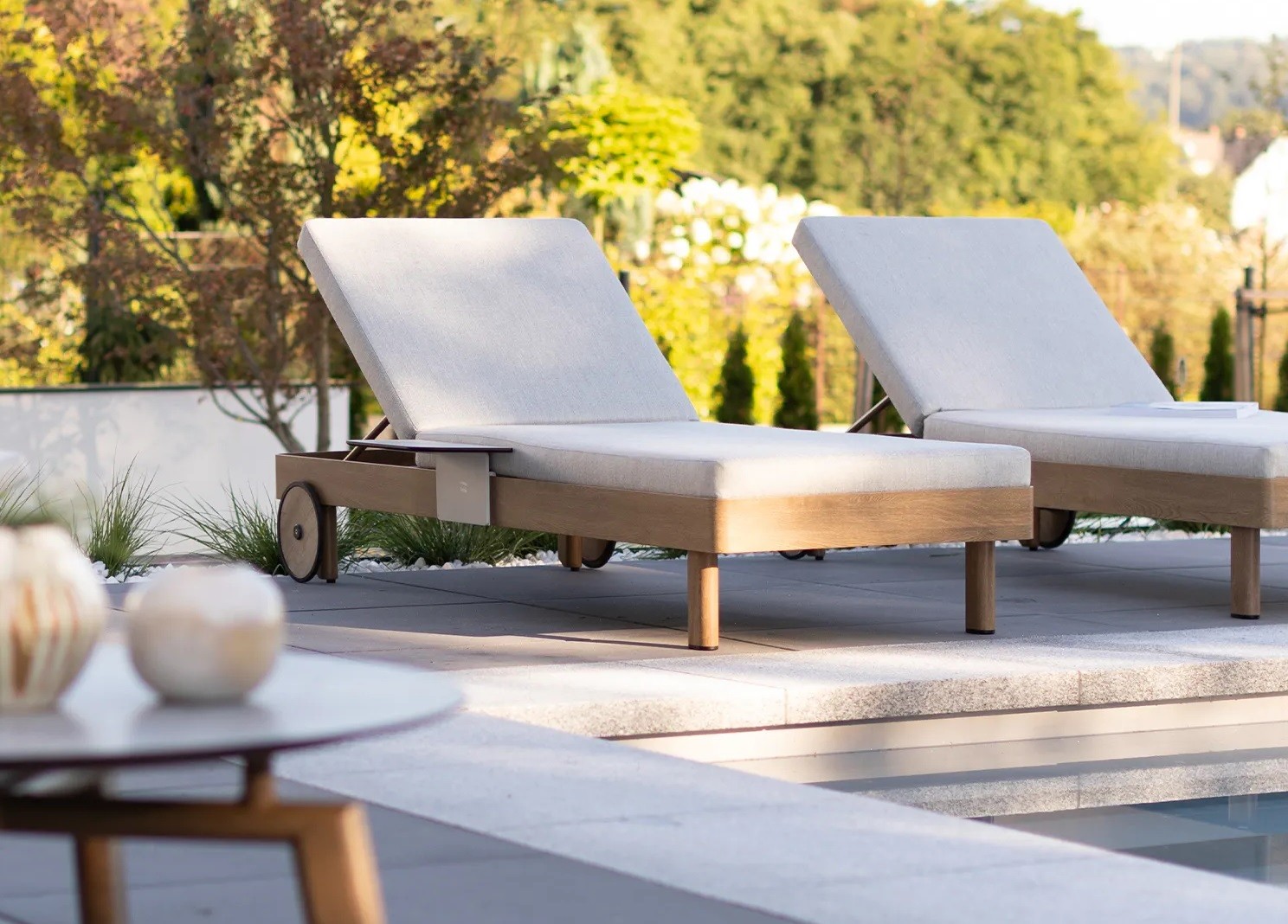 Leżanka ogrodowa LOUNGE Alu/OAK