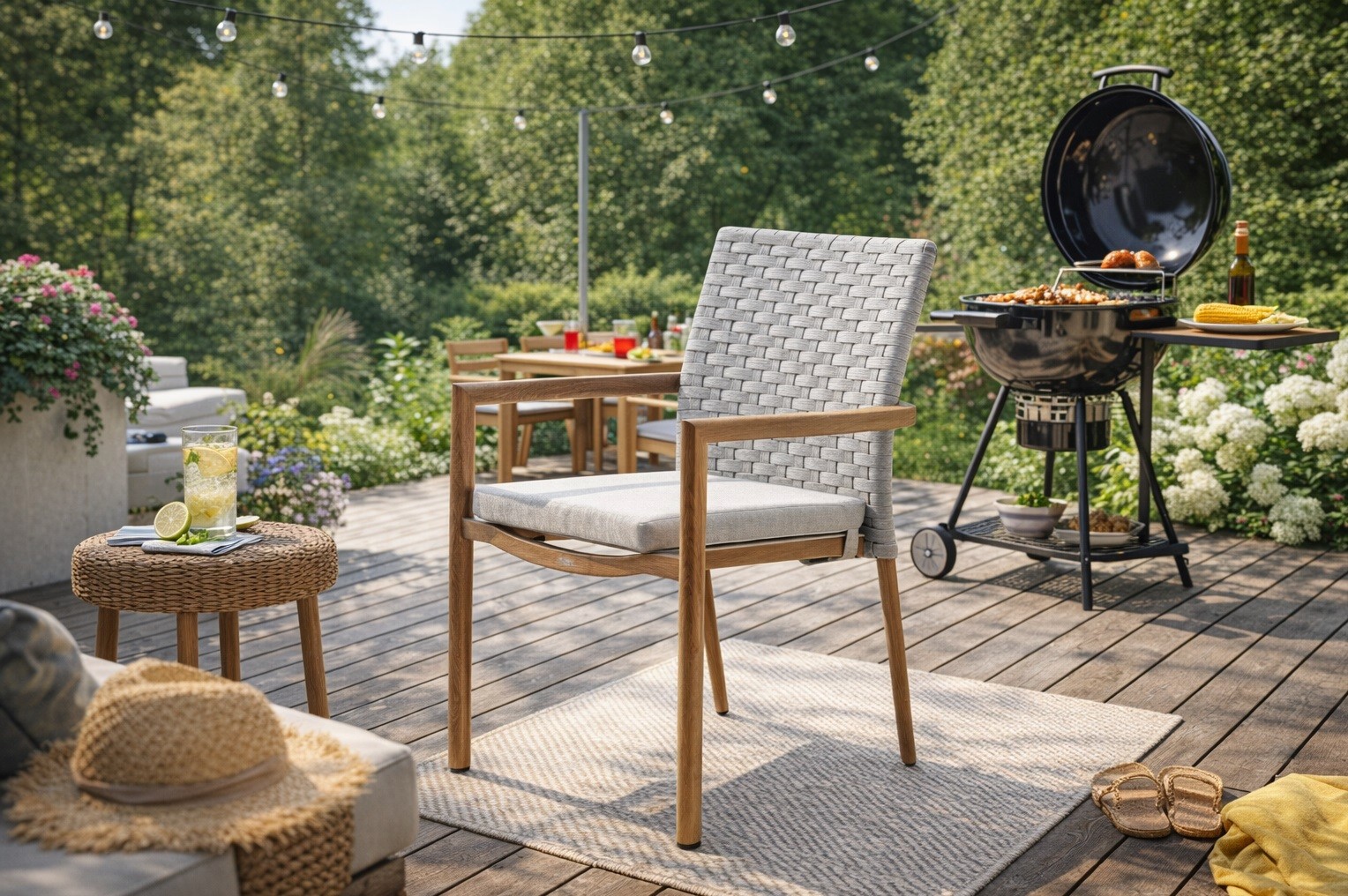 Krzesło ogrodowe LOUNGE Alu/OAK