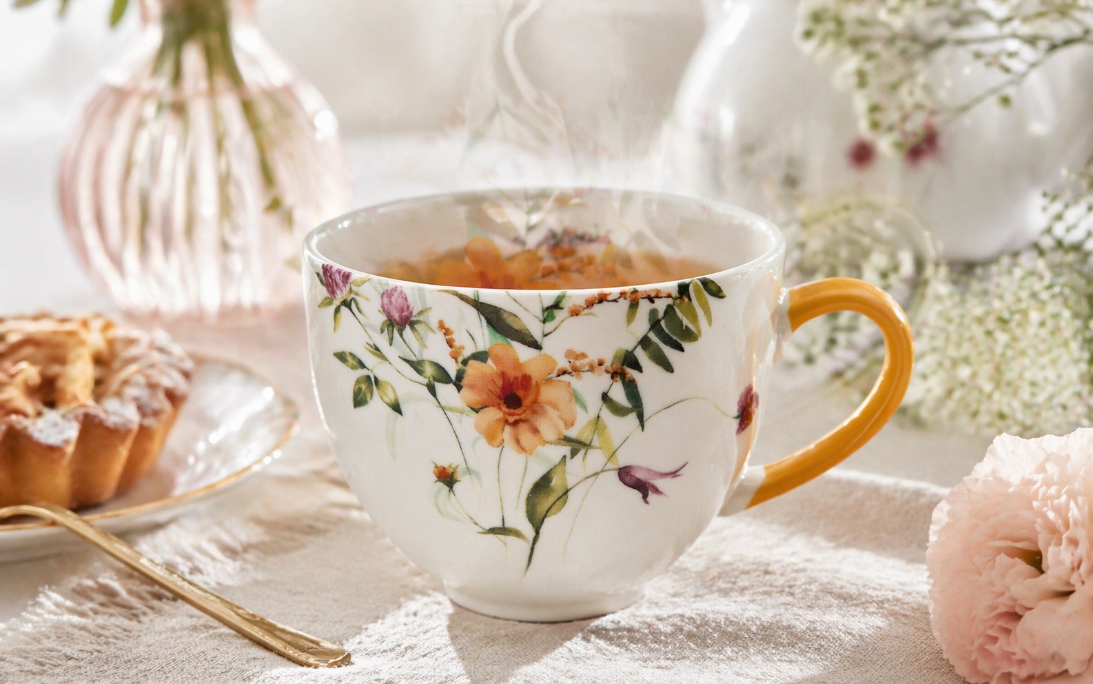 Kubek porcelanowy 450 ml Blossy żółty 21709