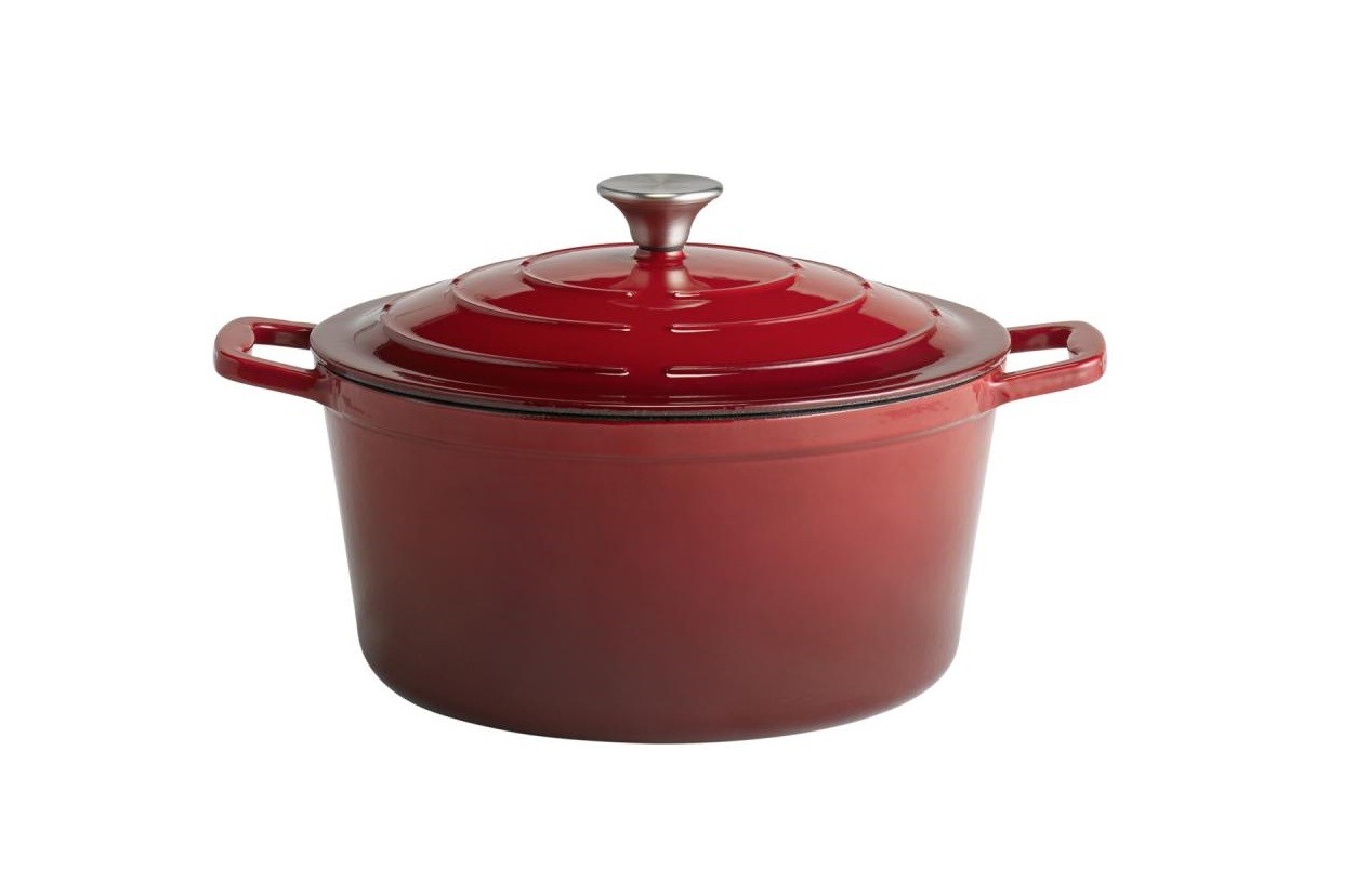 Garnek żeliwny 6 L Stars red