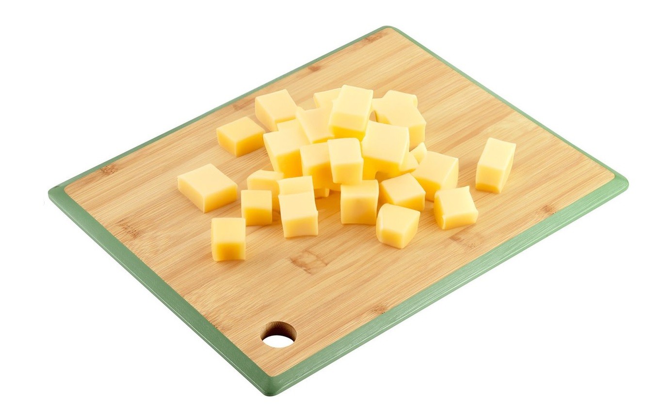 Deska do krojenia 27x19 cm z zieloną krawędzią bambus KESPER 58271