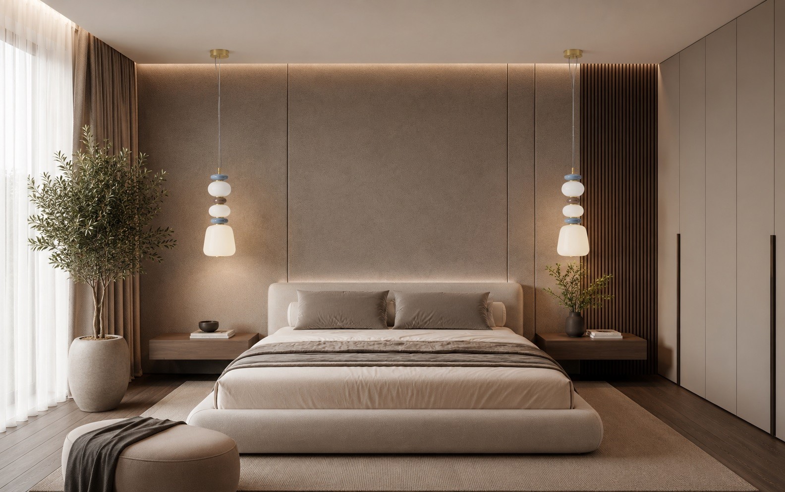 Lampa wisząca PALO LED Nova Luce złoto/niebieska