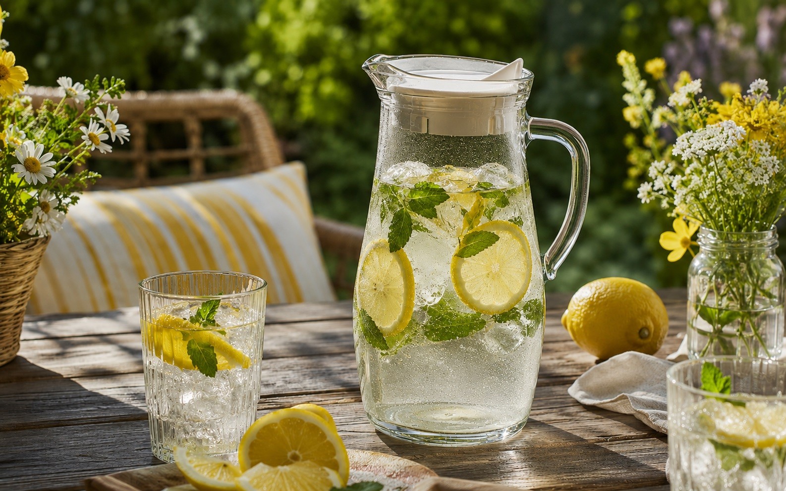 Dzbanek szklany 1,5 L z pokrywką