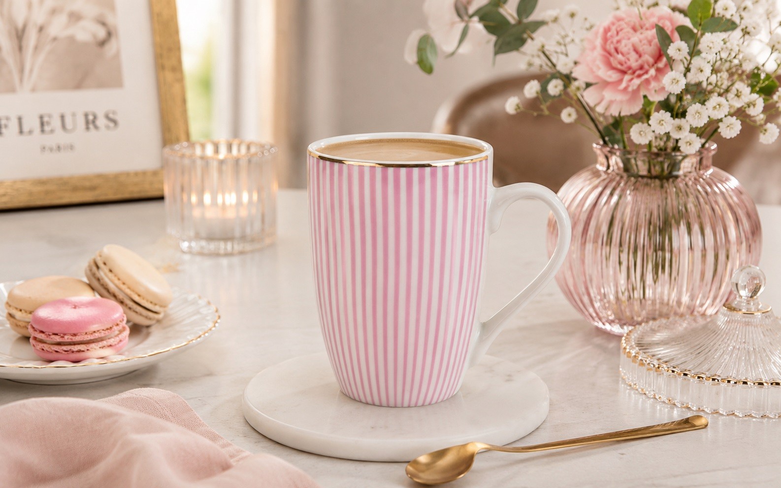 Kubek porcelanowy 330 ml Bliss różowy