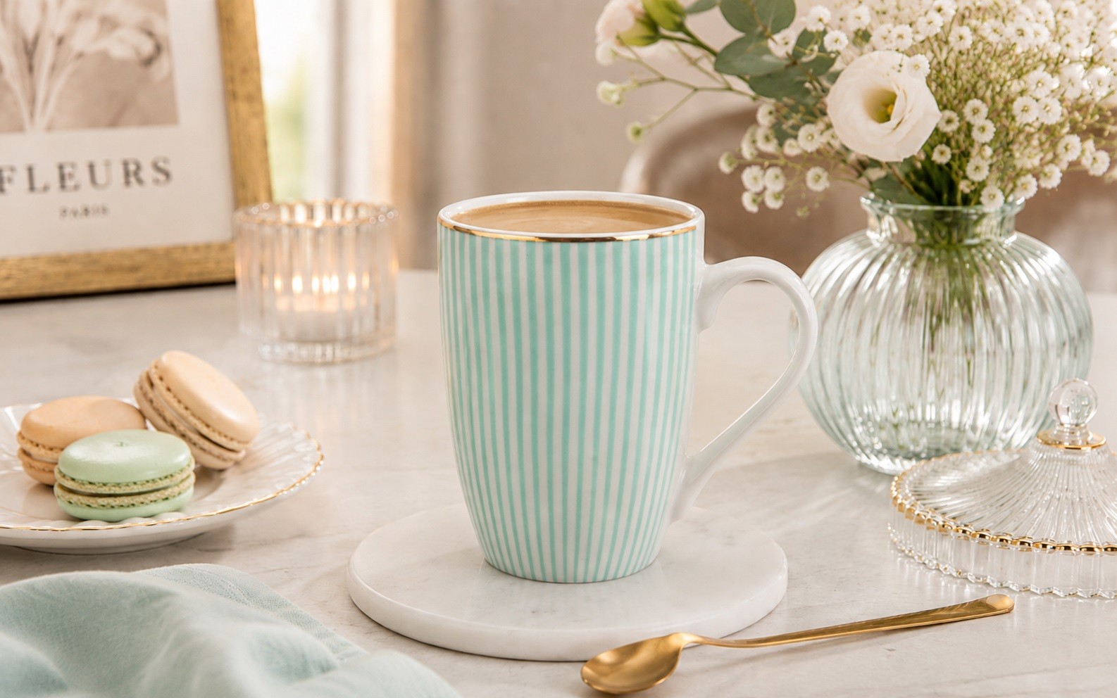 Kubek porcelanowy 330 ml Bliss miętowy