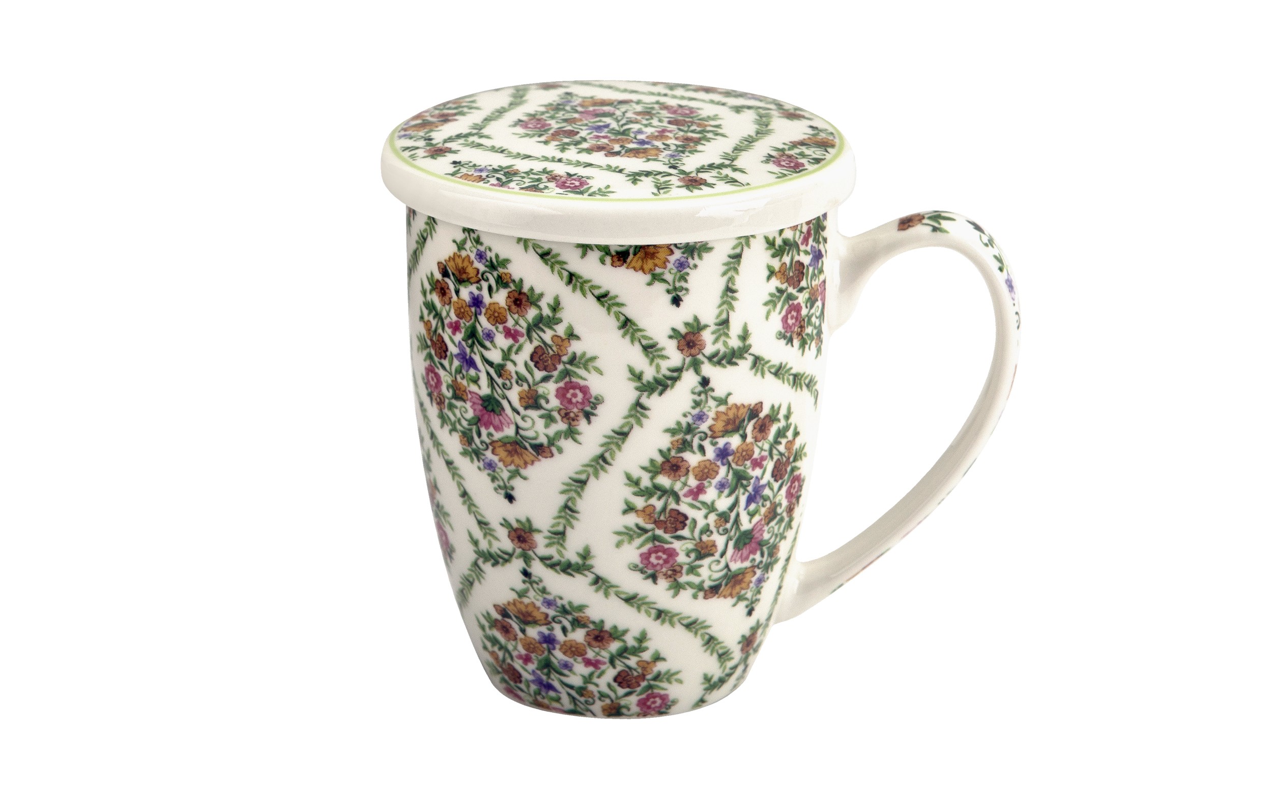 Kubek porcelanowy 360 ml z zaparzaczem Fiori