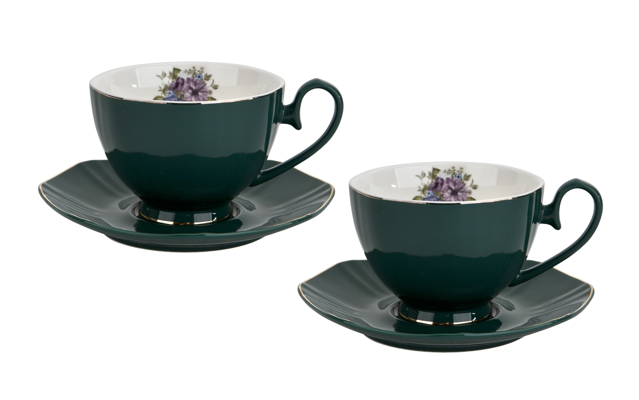 Komplet 2 filiżanek 250 ml + spodki Royal Green