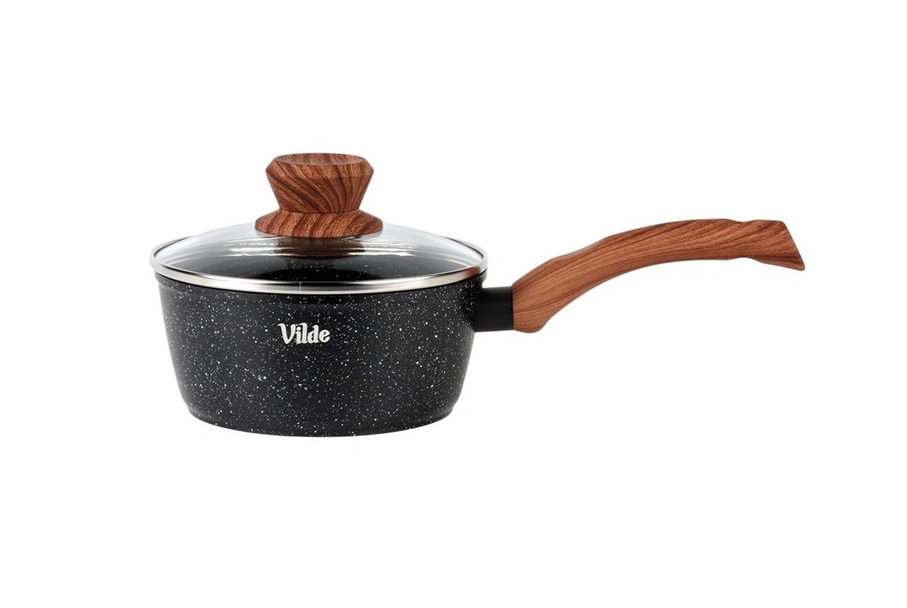 Rondel granitowy 1,2 L ze szklaną pokrywką GRANITICA WOOD 16 cm