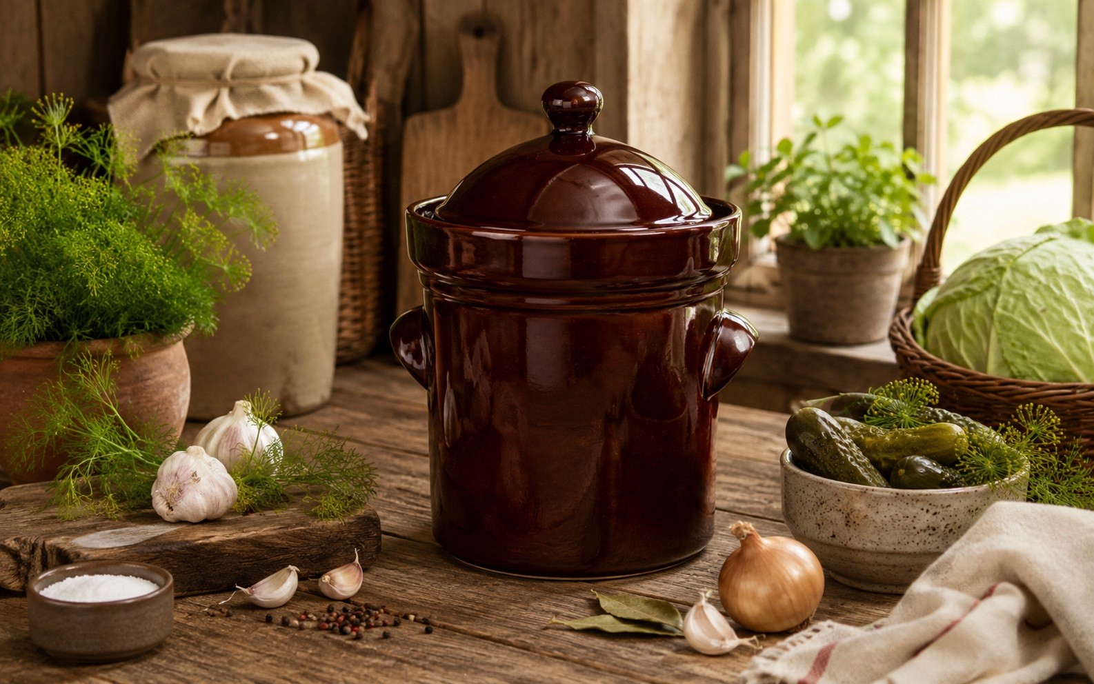 Garnek ceramiczny 5 l z pokrywą Bolesławiec Dekor ZM hermetyk