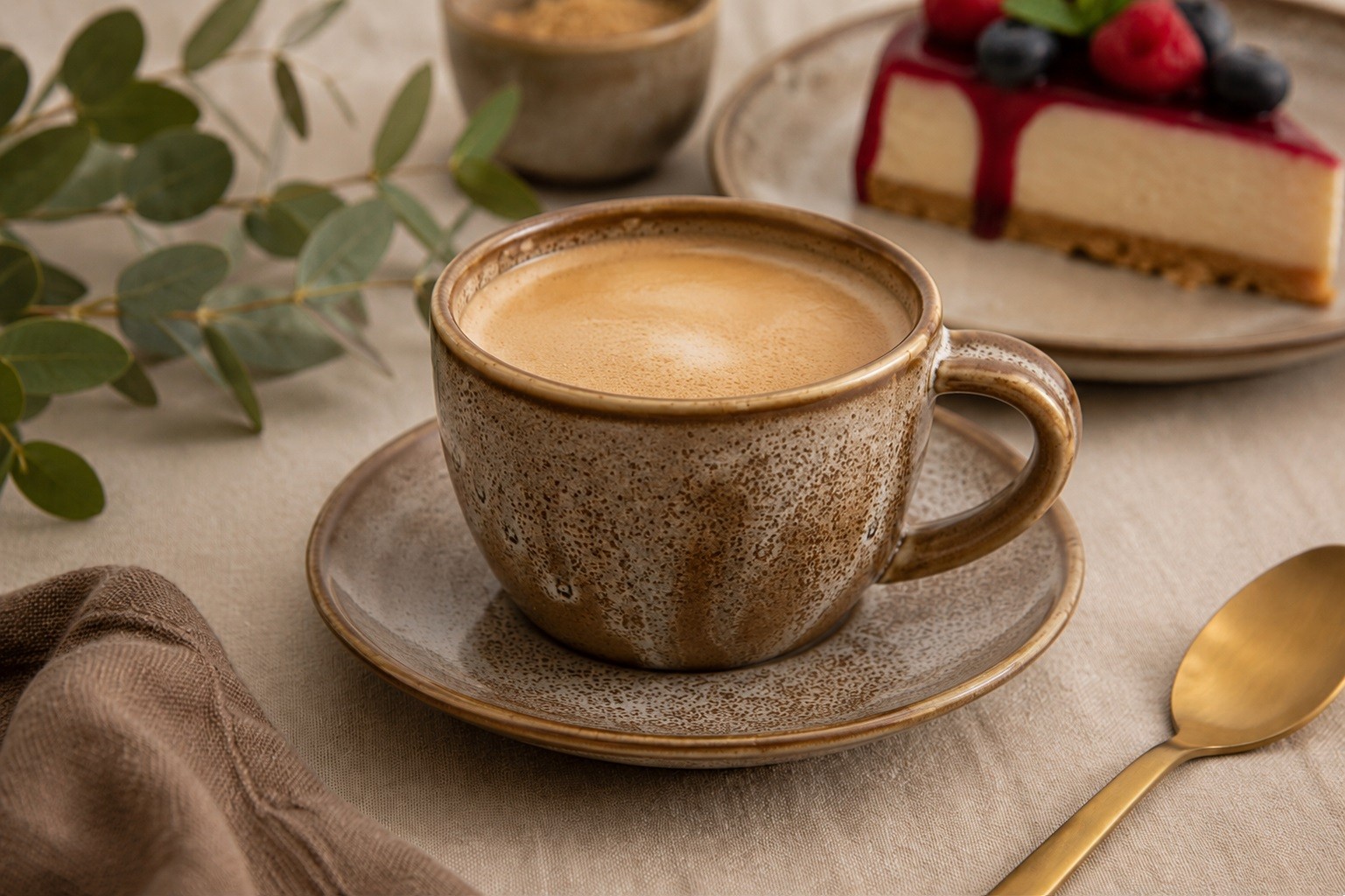 Filiżanka porcelanowa 285 ml + spodek Aurum Brown