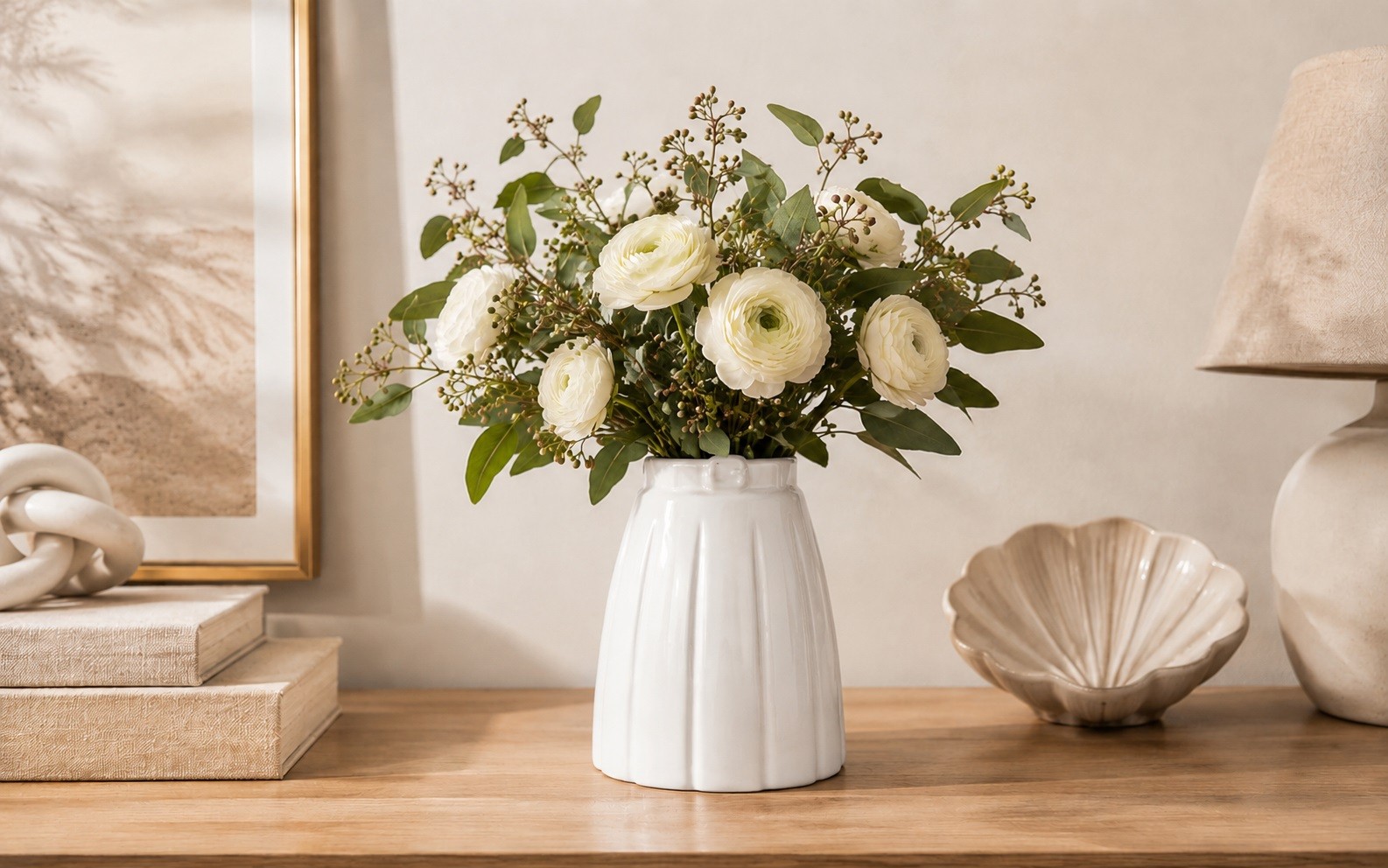 Wazon ceramiczny 19 cm Spódnica biała