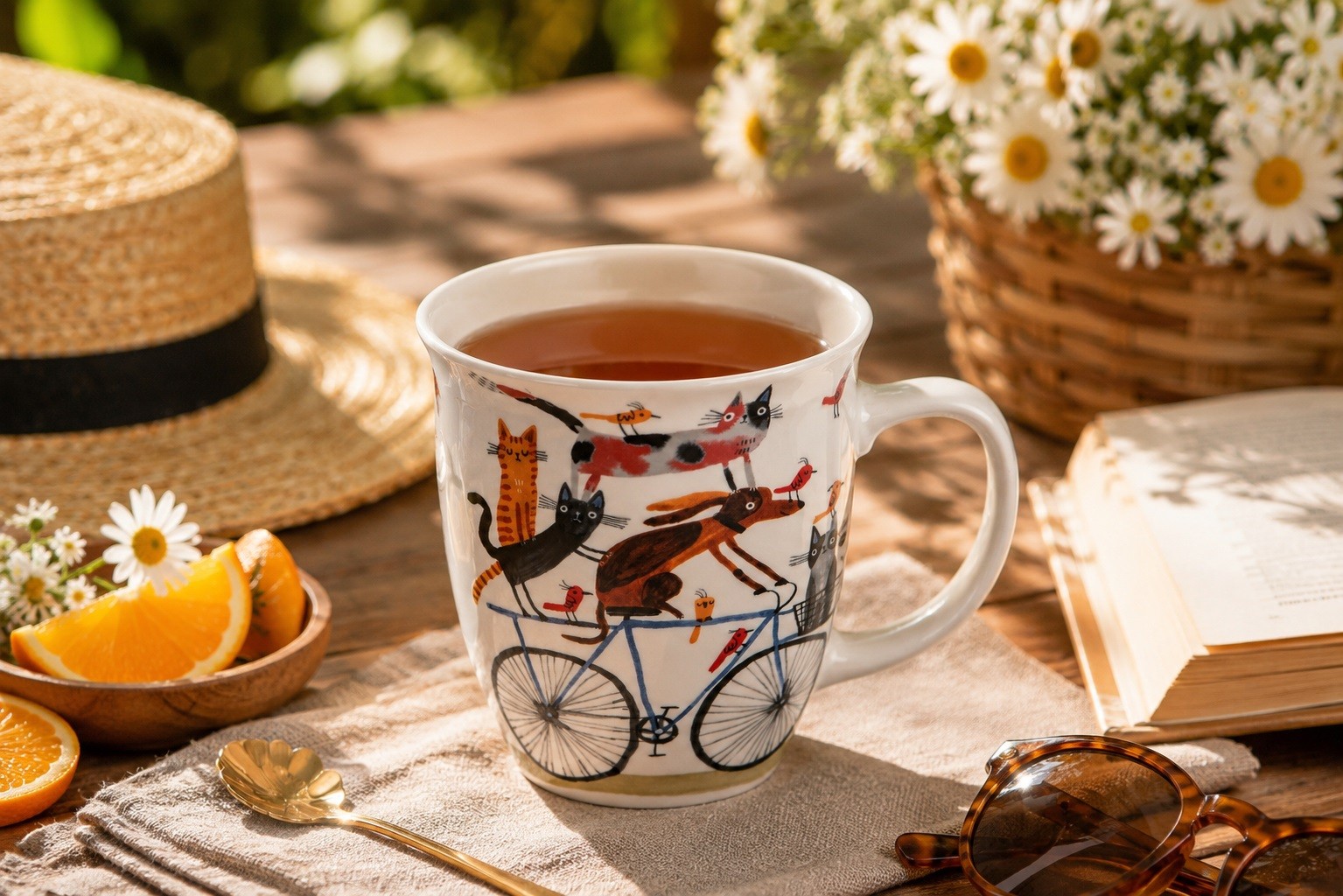 Kubek porcelanowy 650 ml Pies na rowerze