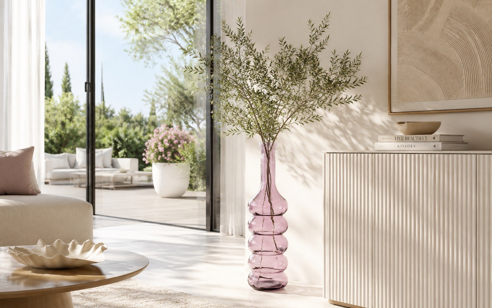 Wazon szklany 75 cm Light Pink 4967/DB801 San Miguel