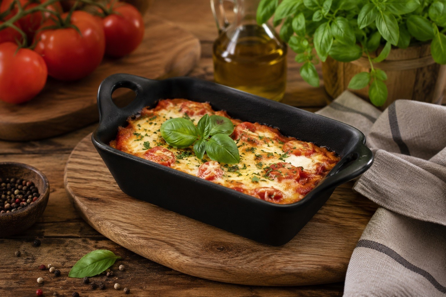 Forma do pieczenia 20 cm ceramiczna Fero Black