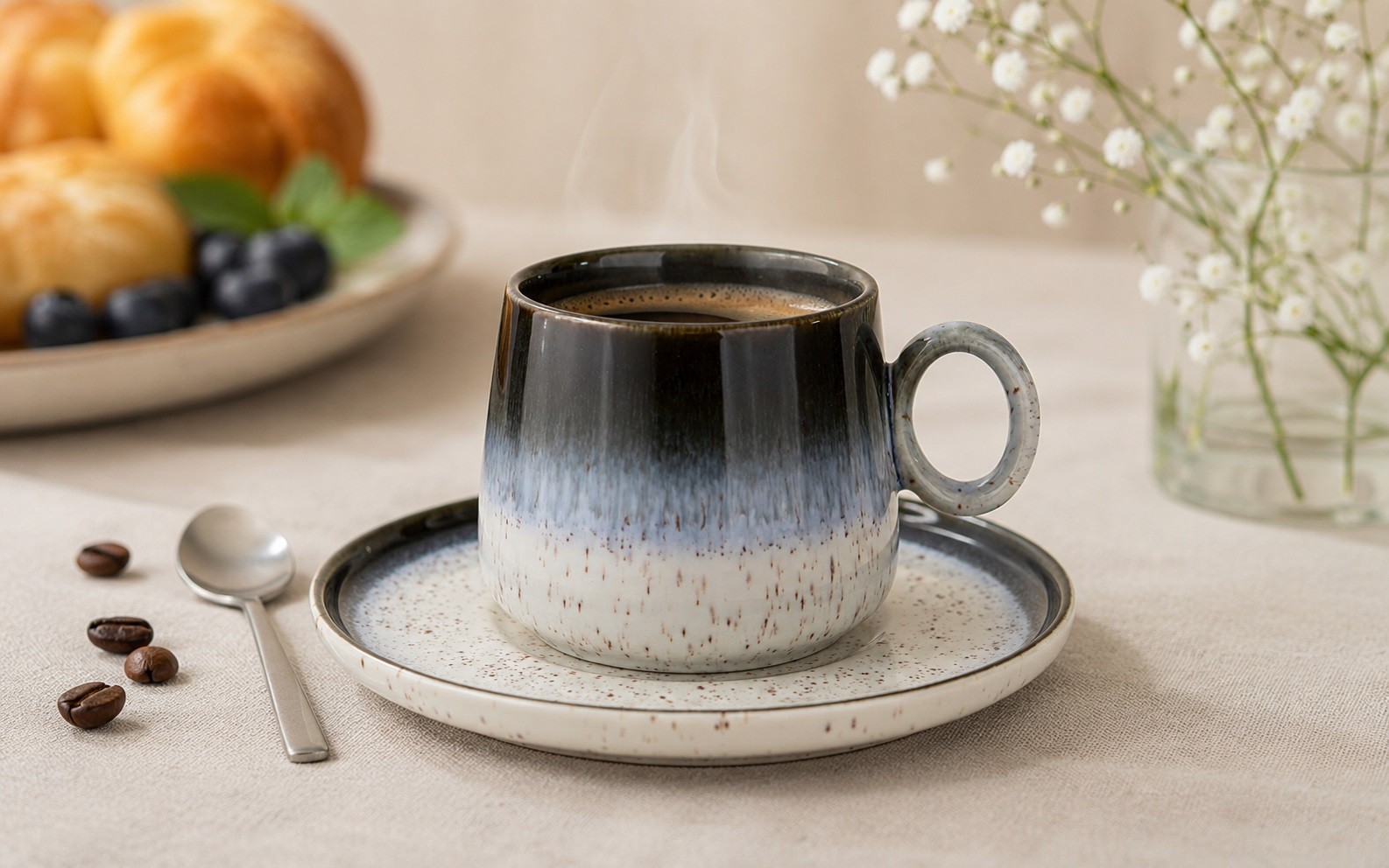 Filiżanka ceramiczna 250 ml + spodek LUNA LINE