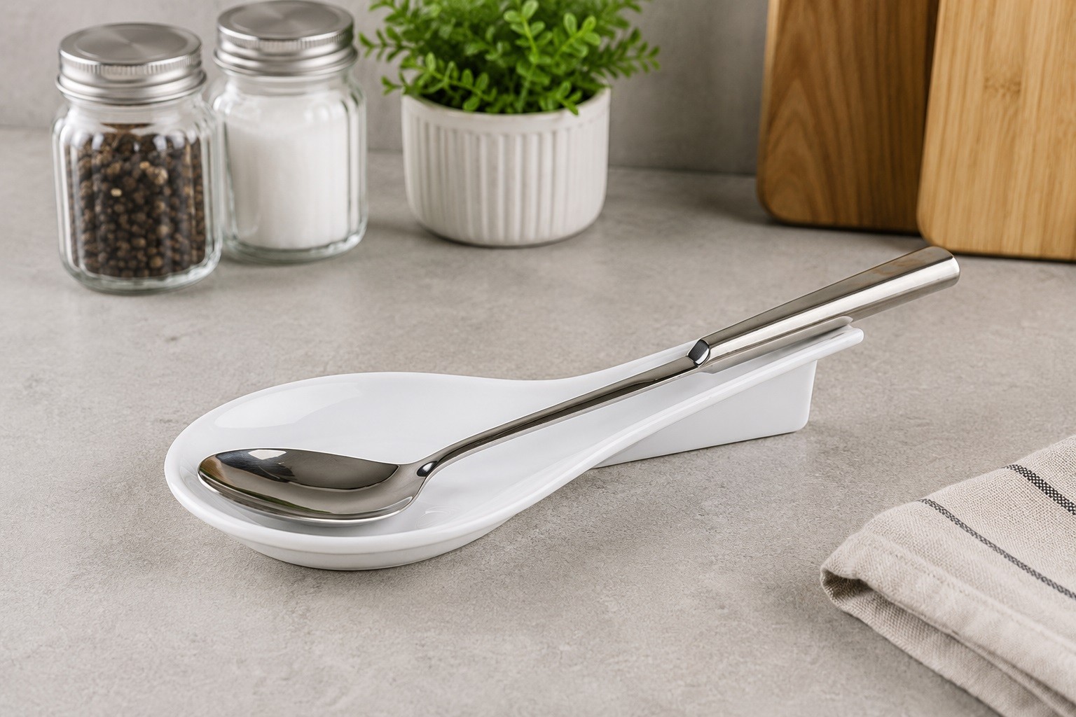 Podstawka pod łyżkę z melaminy 26x10,5 cm SPOON biała
