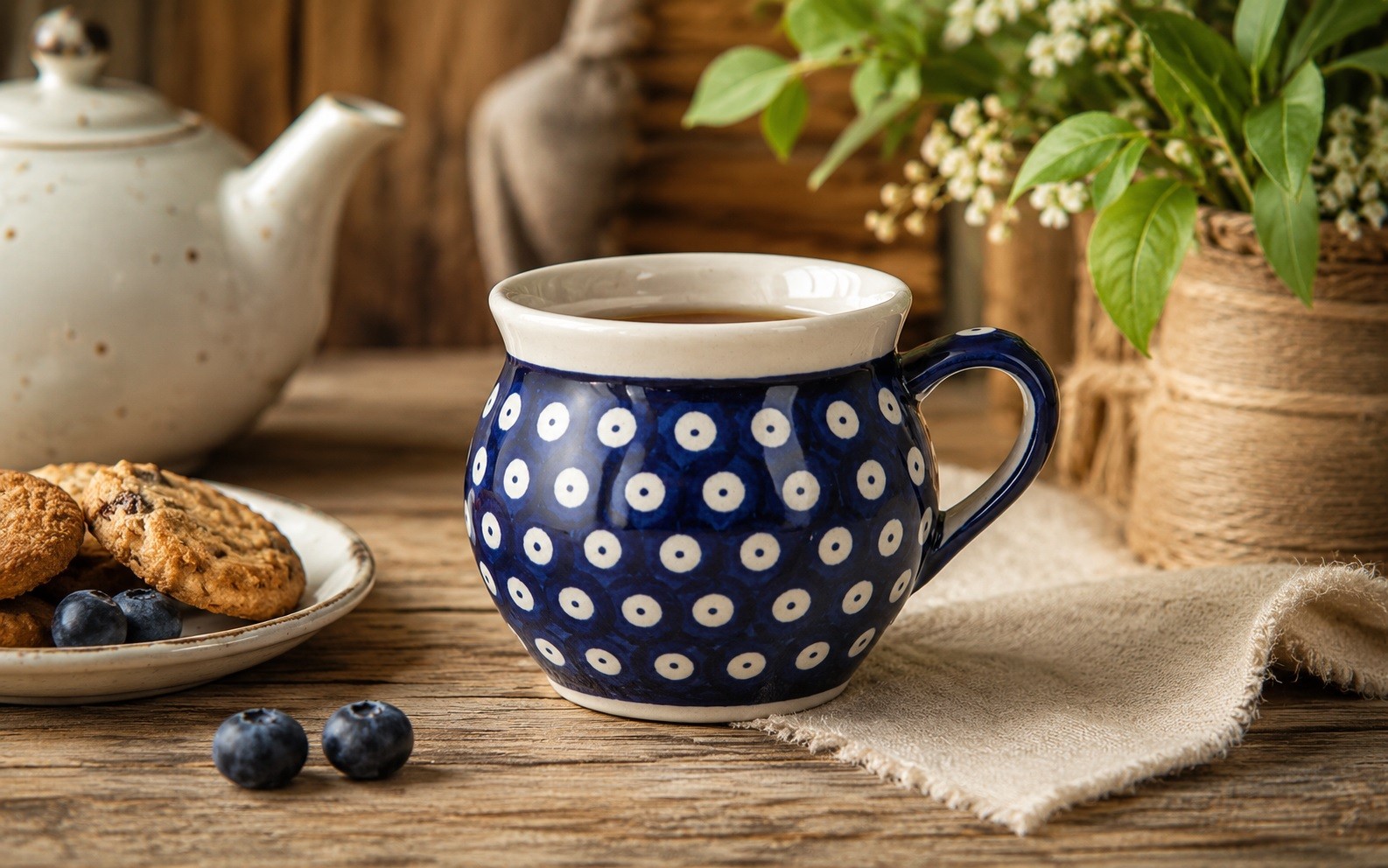 Kubek ceramiczny 350 ml Bolesławiec Kropki 42