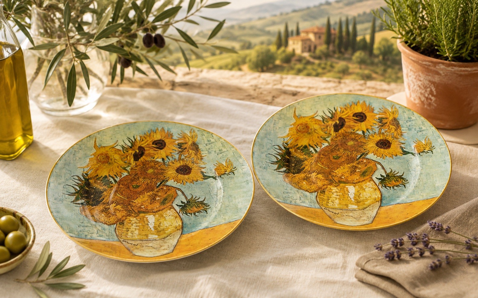 Komplet 2 talerzy deserowych 19 cm Sunflowers