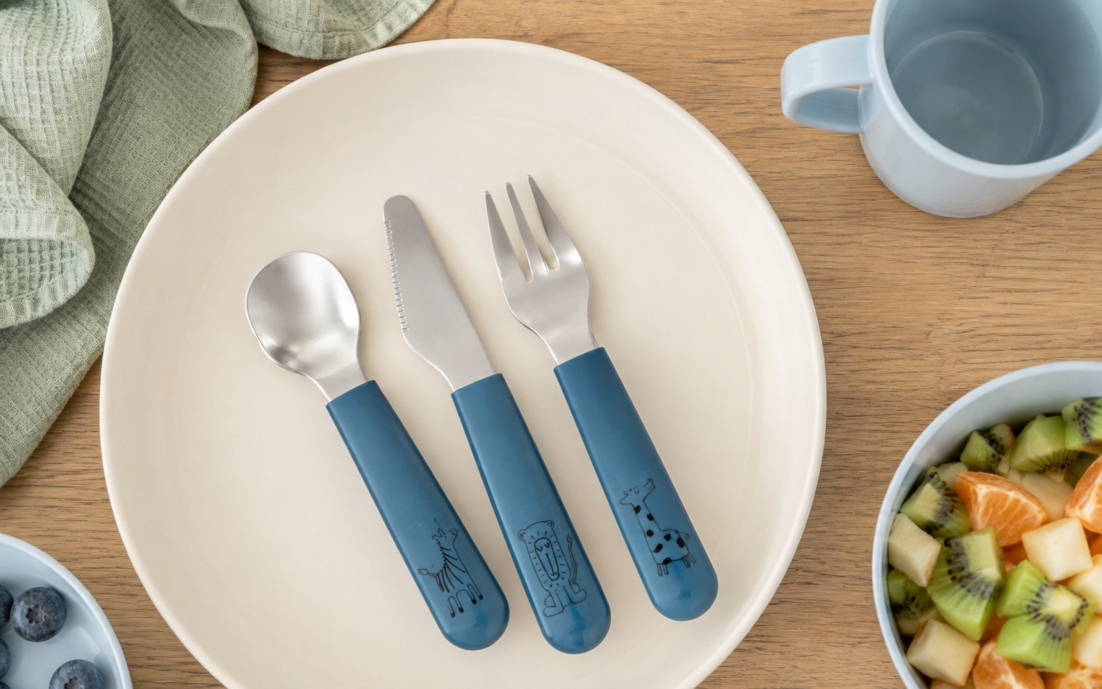 Sztućce dziecięce 3 szt. Mio Deep Blue