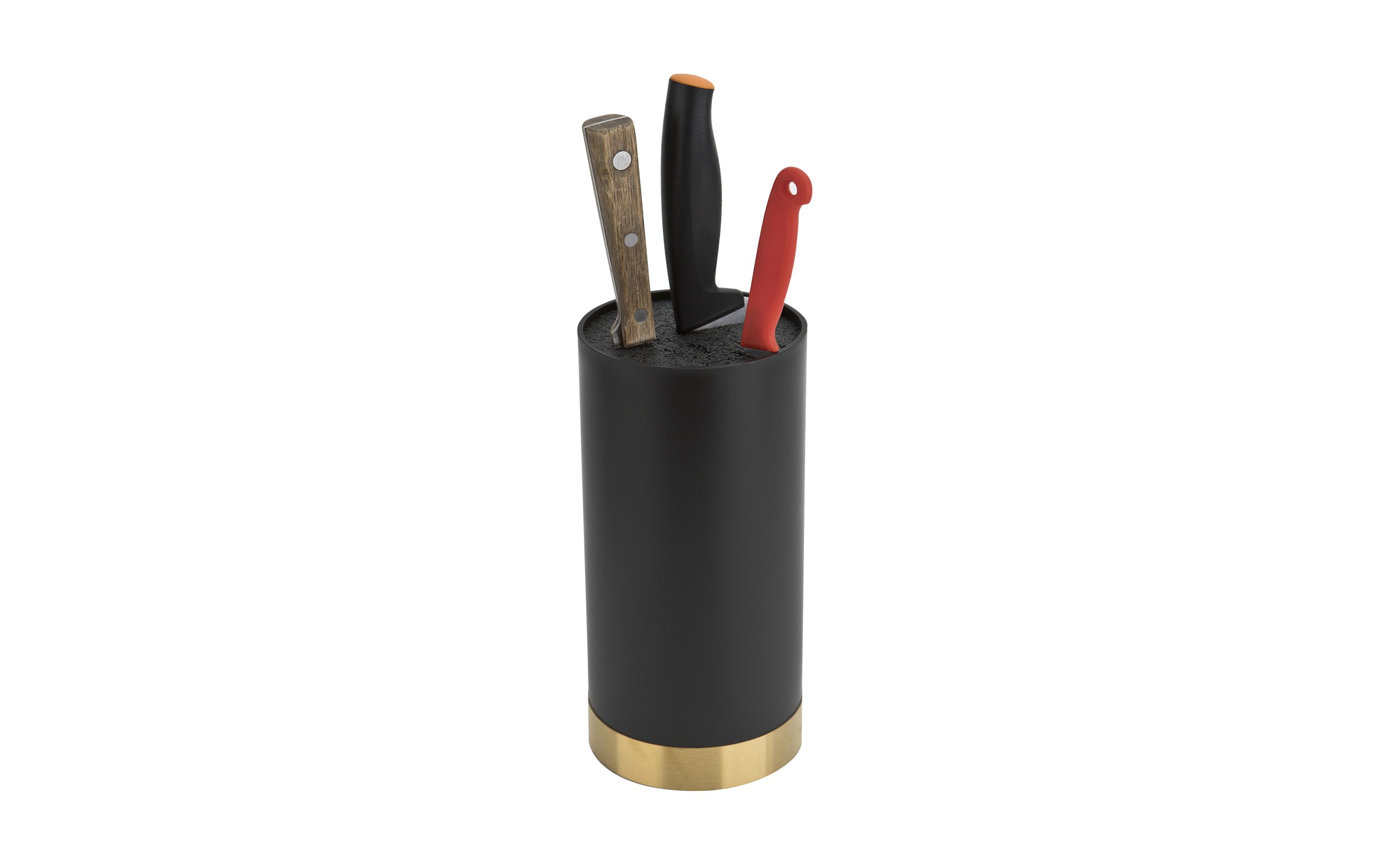 Blok na noże czarno-złoty BASIC KITCHEN