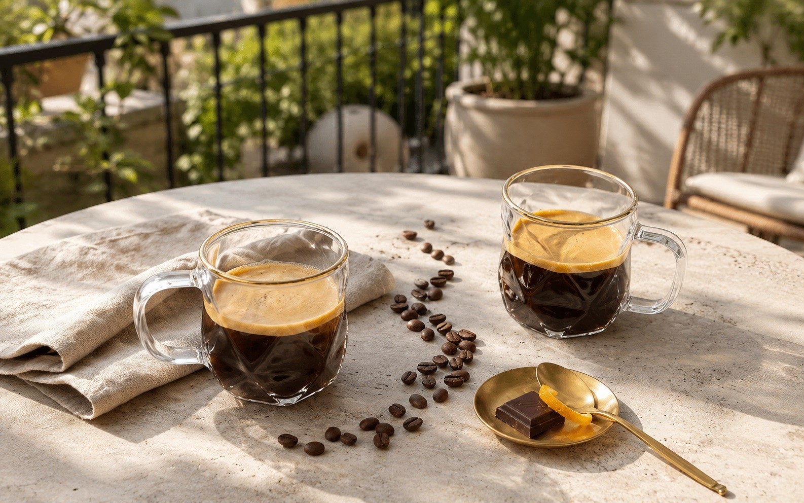 Komplet 2 filiżanek do espresso 120 ml Geo Gold
