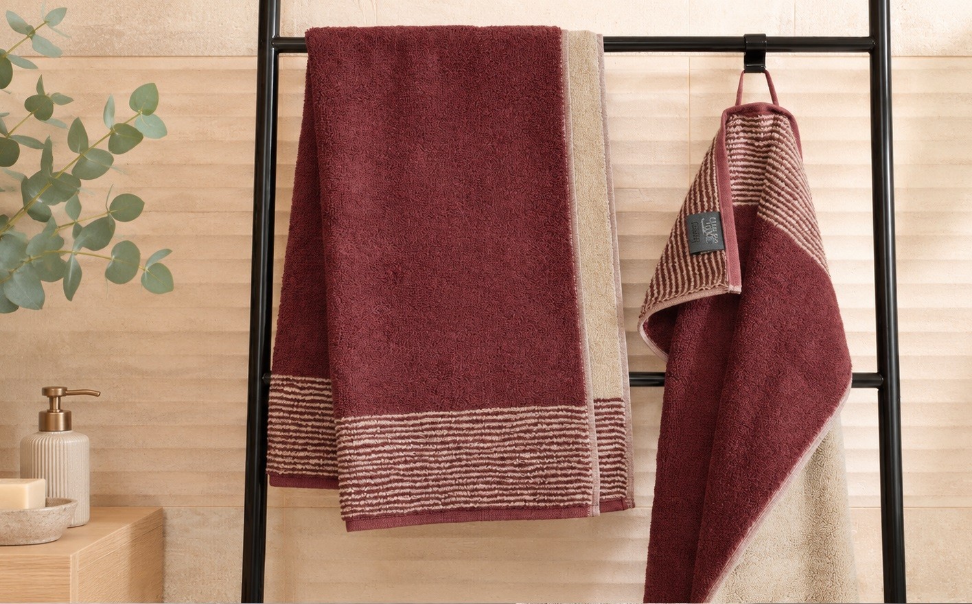 Ręcznik 50x100 cm TWO-TONE 590-23 burgund