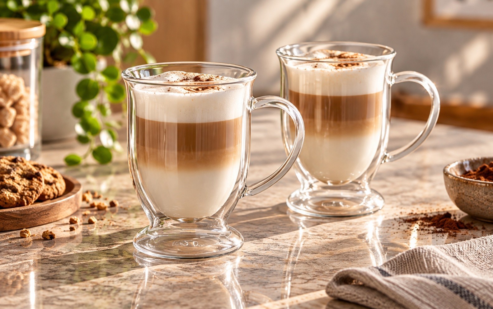 Komplet 2 szklanek do latte 250 ml z podwójną ścianką Amo 6421
