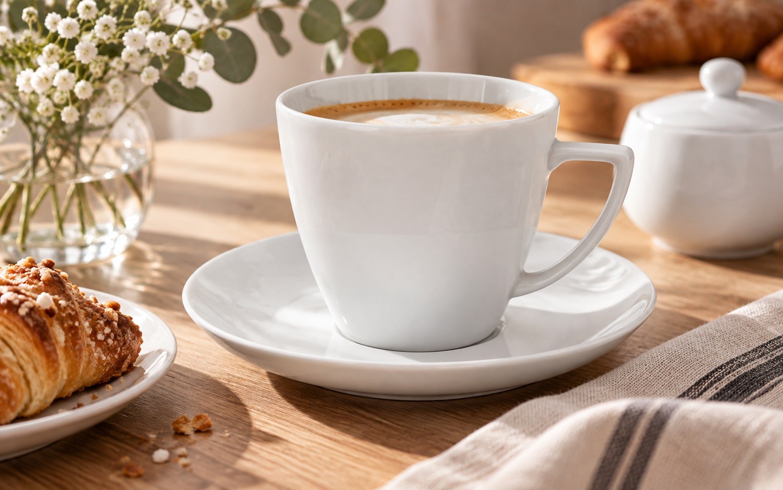 Filiżanka porcelanowa 350 ml + spodek Beata/Dorota Biała