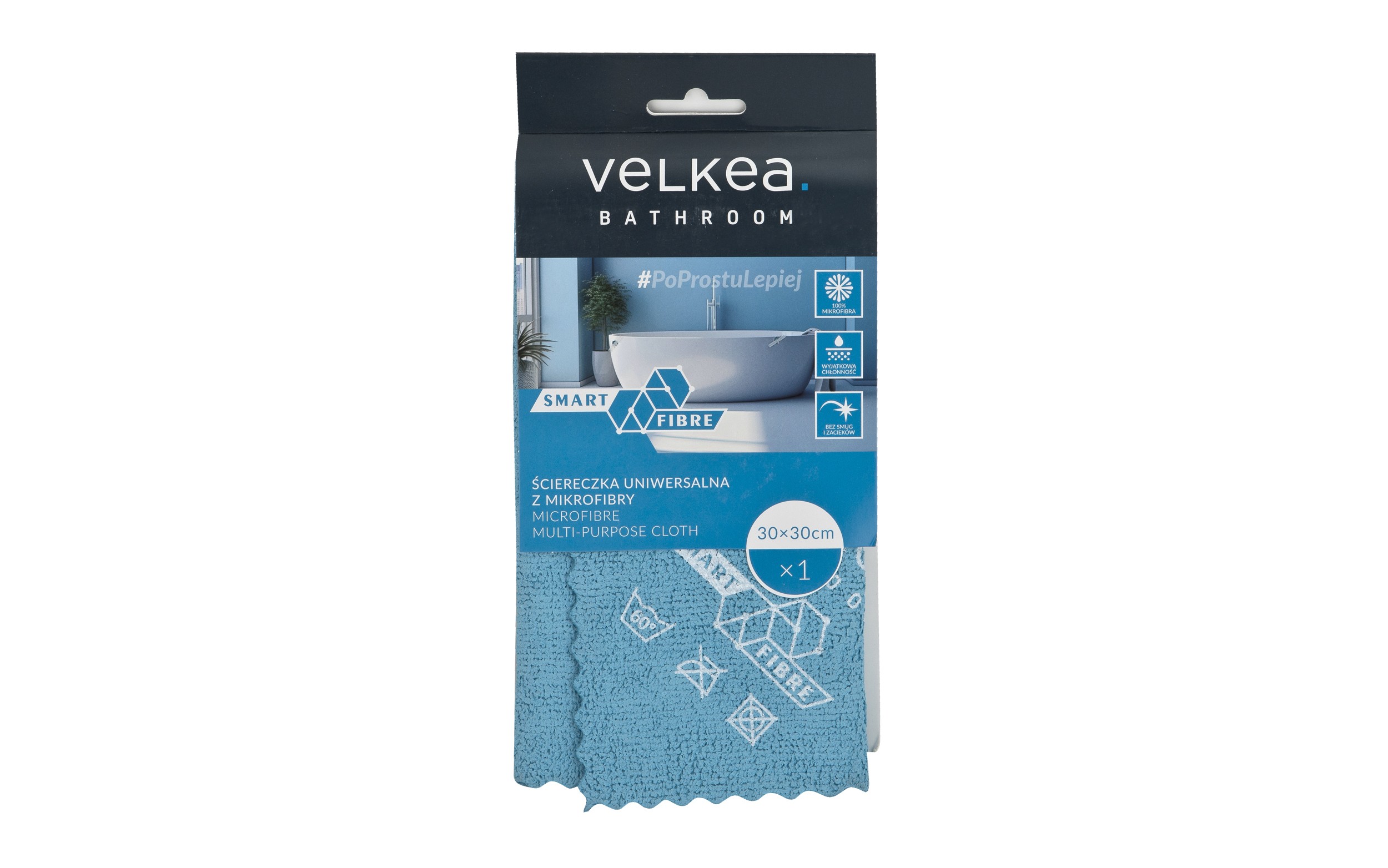 Ściereczka uniwersalna do łazienki Smart Fibre 30 cm x 30 cm VELKEA