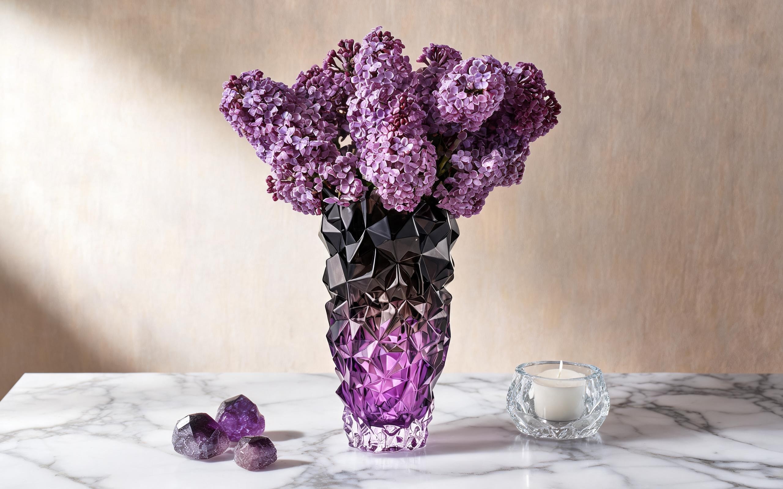 Wazon kryształowy 30 cm Amethyst Gradient