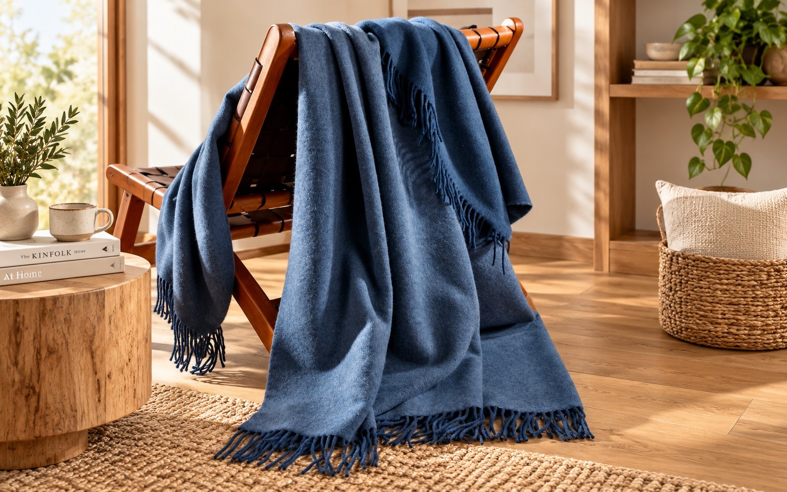 Pled kaszmirowy 130x170 cm Navy Denim Biederlack 828835