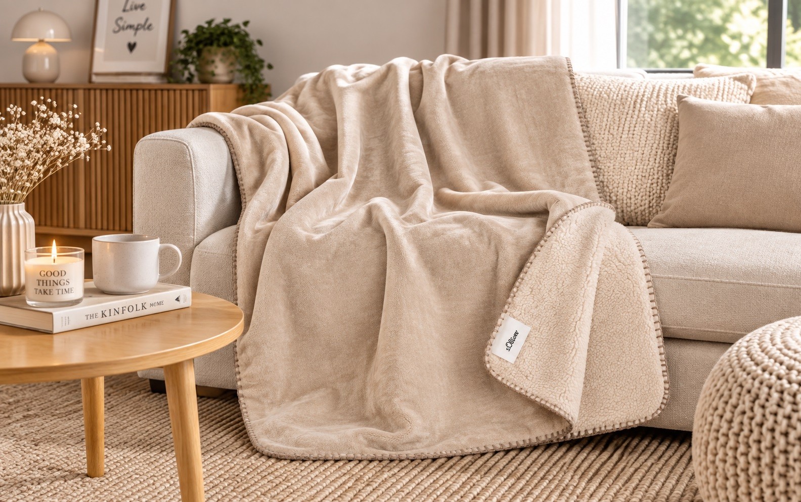 Koc Sherpa 150x200 cm S. Oliver IB3280-330 beżowy