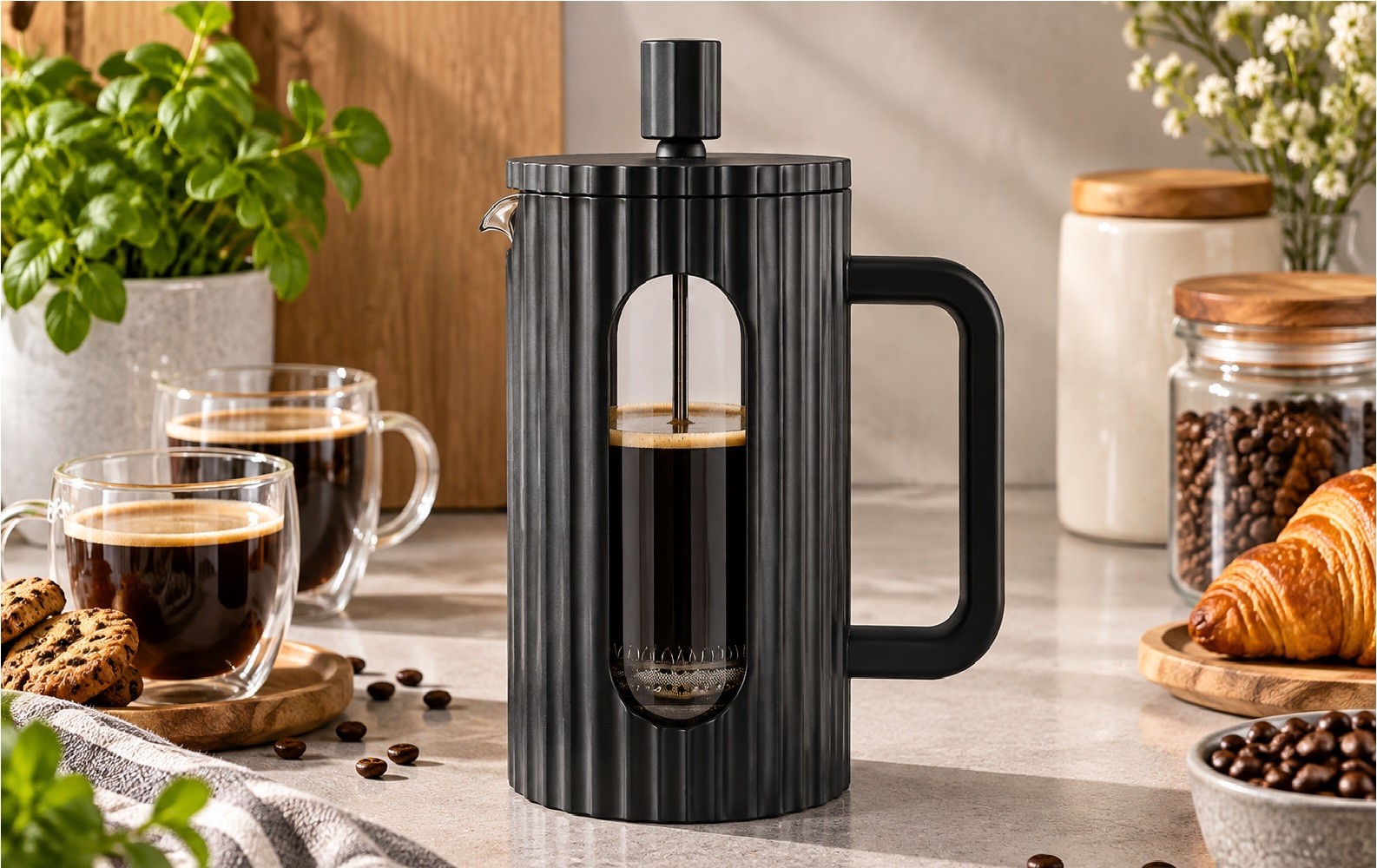Zaparzacz do kawy i herbaty 1 L czarny KB7751
