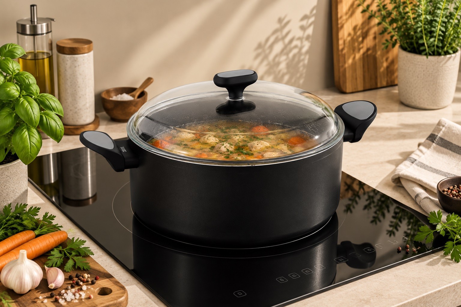Garnek z pokrywką 7 L Nois Silver 28 cm