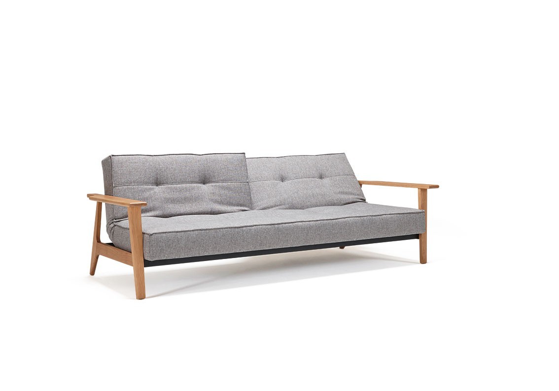 Sofa Sofa Splitback z drewnianymi podłokietnikami