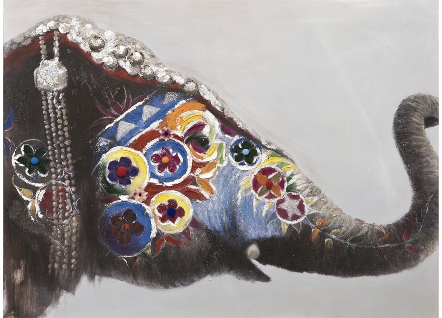 Obraz 90x120cm Słoń Orient