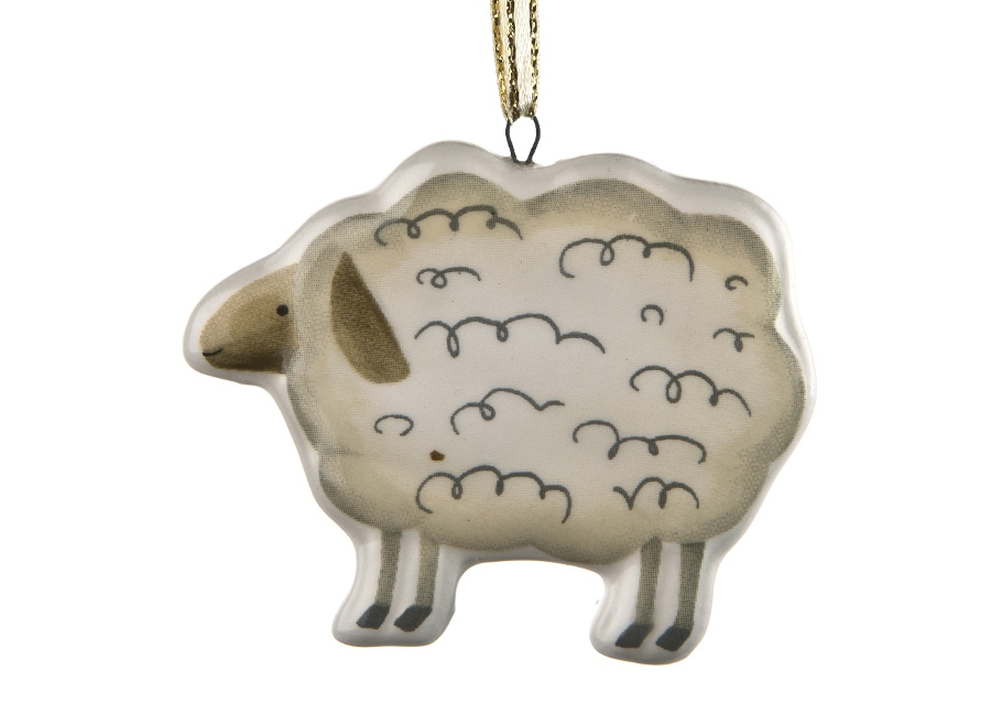 Ozdoba wielkanocna Owieczka zawieszka ceramiczna