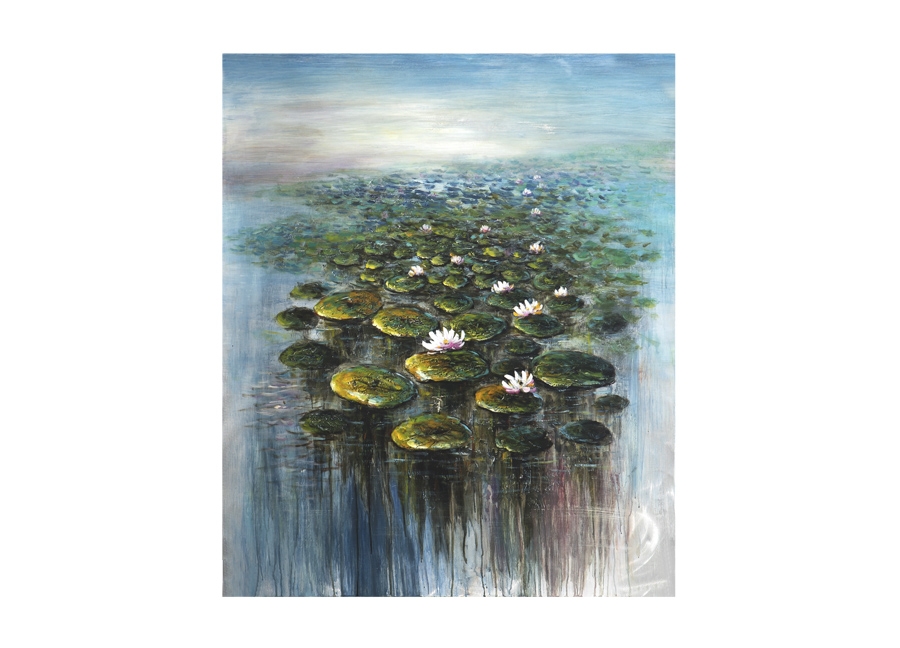 Obraz na płotnie 100x120cm Lilie wodne