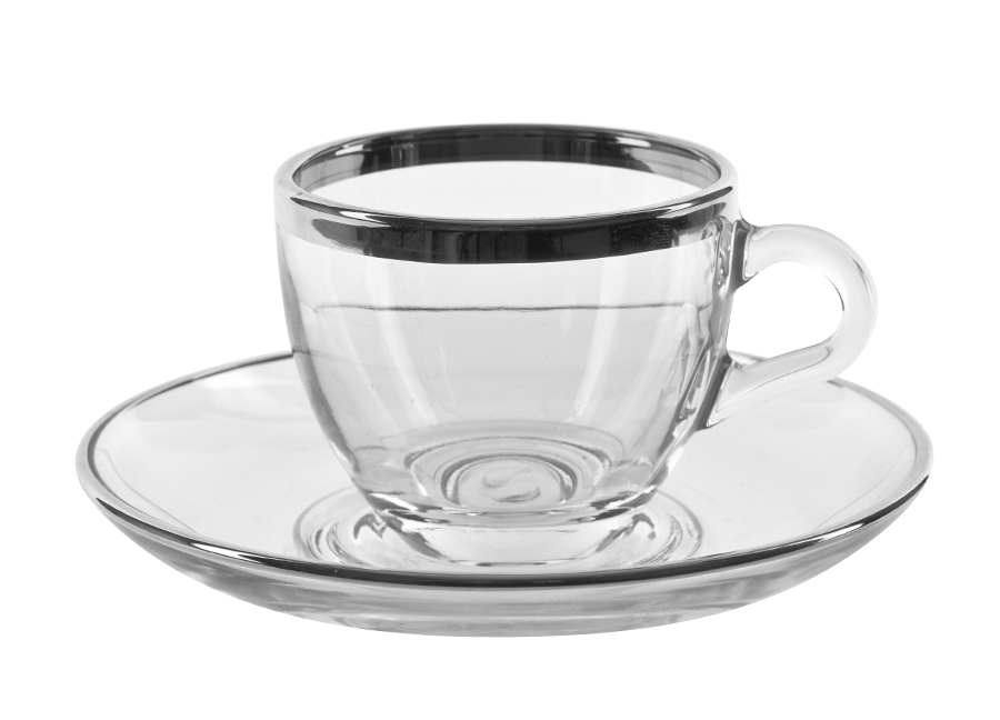 Zestaw 6 Filiżanek do espresso 60 ml + spodki Platinium Line