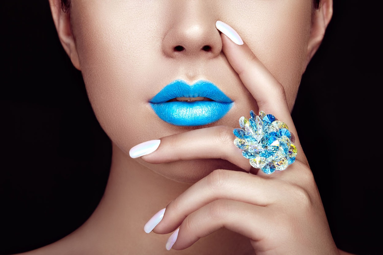 Obraz szklany 120x80 Blue Lips