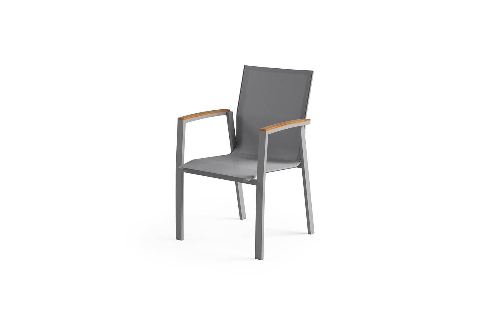 Krzesło z podłokietnikiem Leon Teak Gray