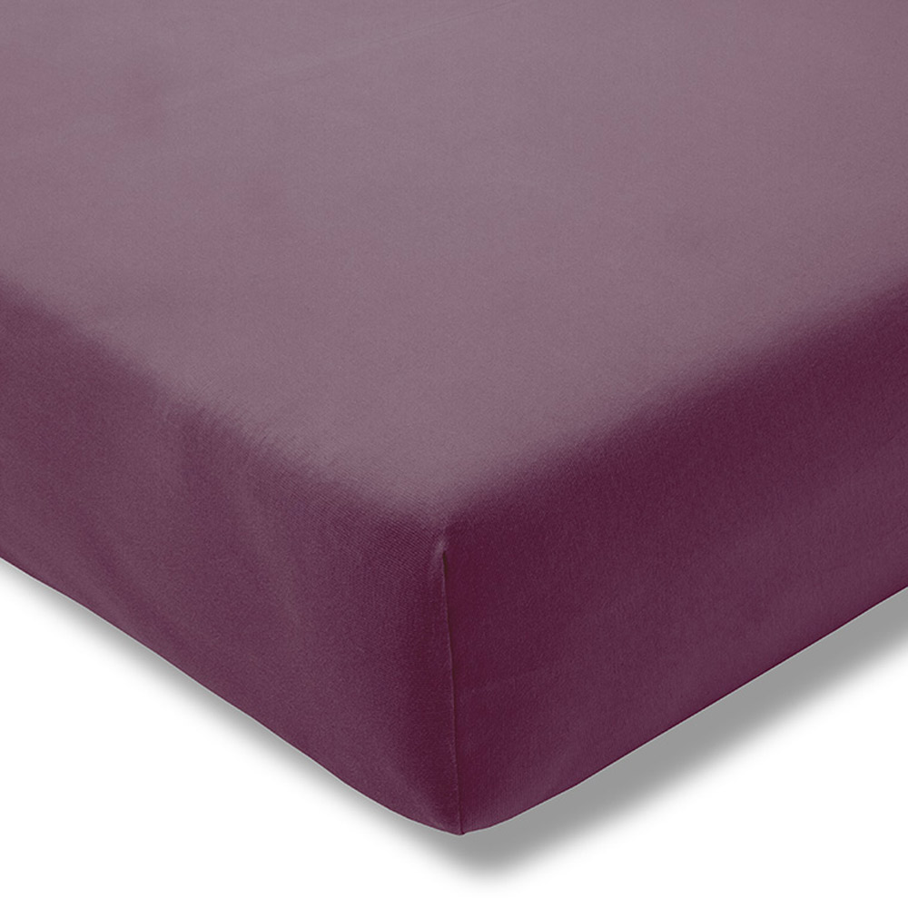 Prześcieradło z gumką zwirn-jersey 150x200 cm AUBERGINE jersey