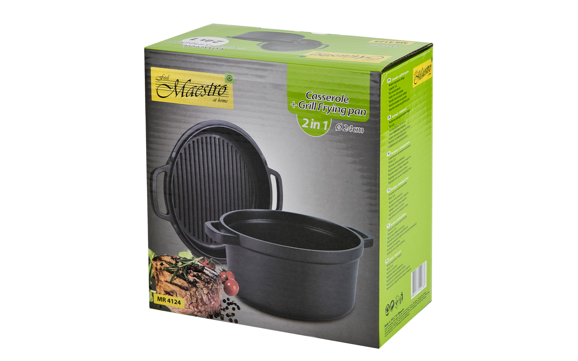 Garnek + patelnia Grillowa Casserole 24cm.